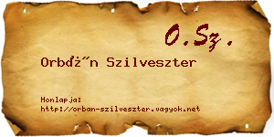 Orbán Szilveszter névjegykártya