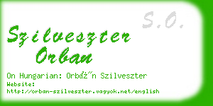 szilveszter orban business card